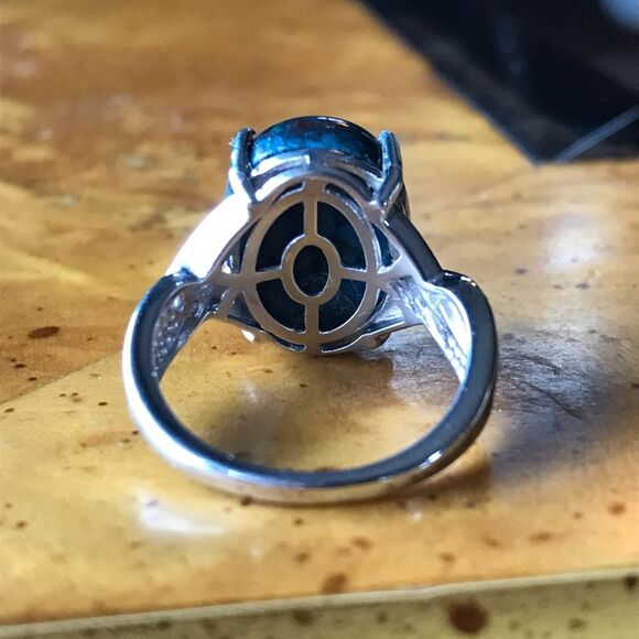 Natural Shadowkite Sterling Silver Ring Size 7 - Picture 4 of 8